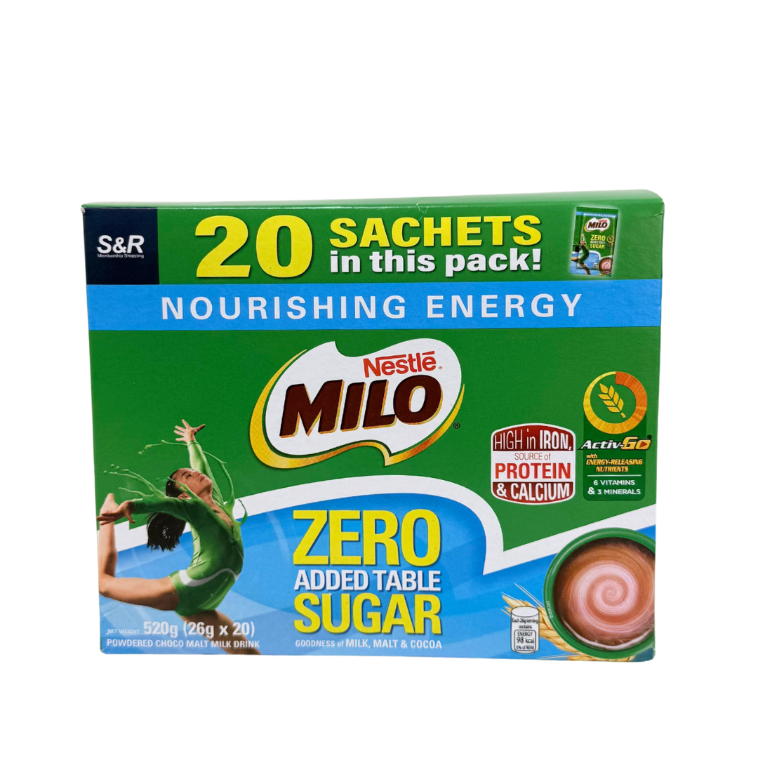 Nestle Milo Zero Sugar Powdered Choco 20 sachets
